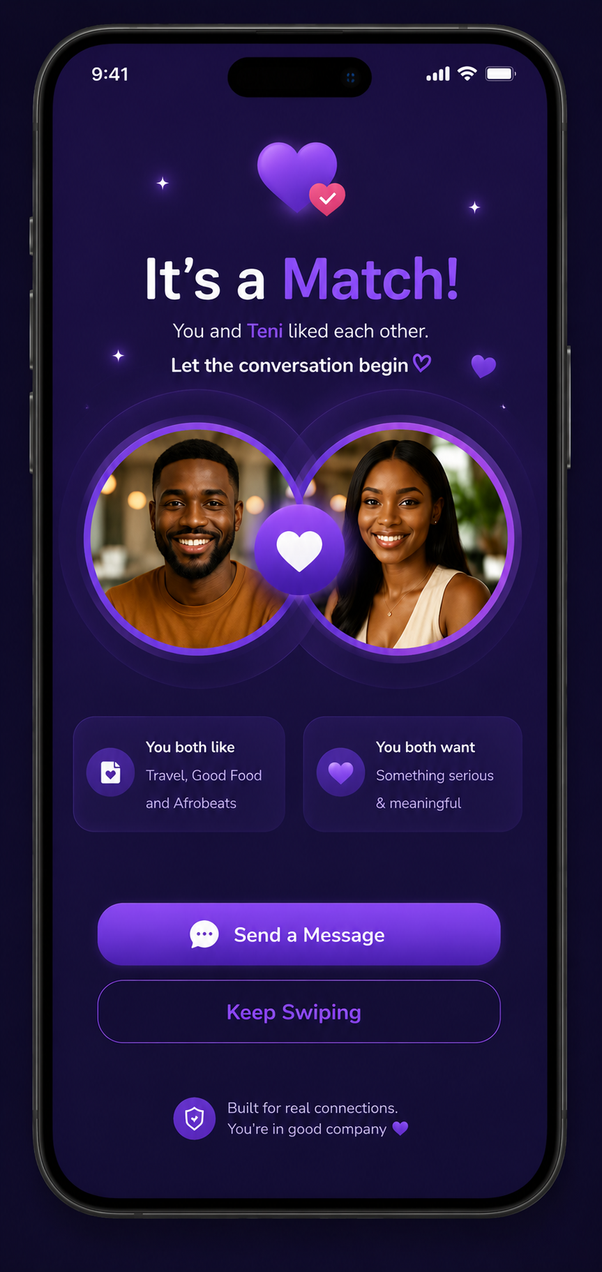 Jollof Hearts app screen